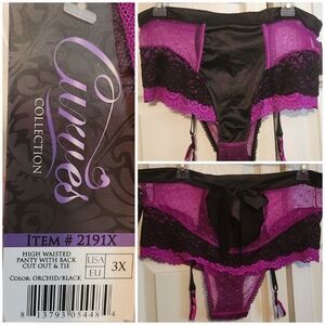 Curves Collection High Waisted Cut Out & Tie Back Panty 3X NWT